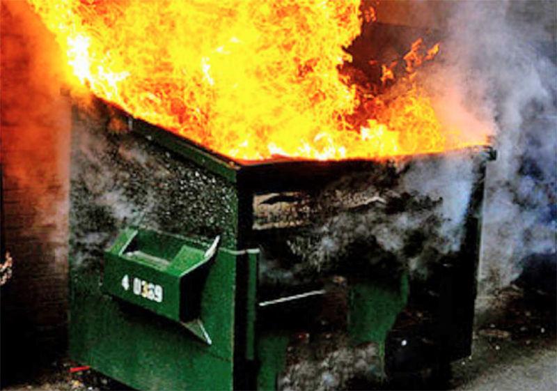 Its surprisingly difficult to find a royalty-free photograph of a dumpster fire.