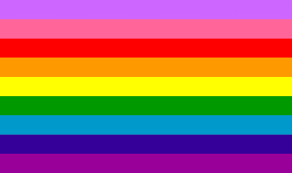 The original pride flag, produced by Gilbert Barker for the San Francisco Gay Freedom Day celebration.