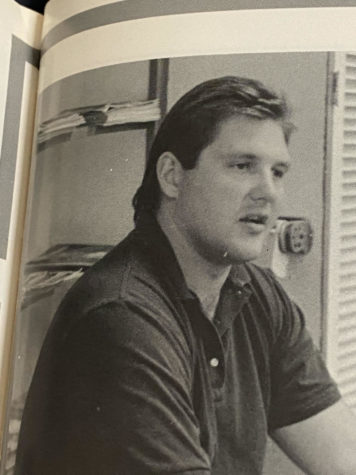 Photo taken of Shepard teaching (Yearbook)