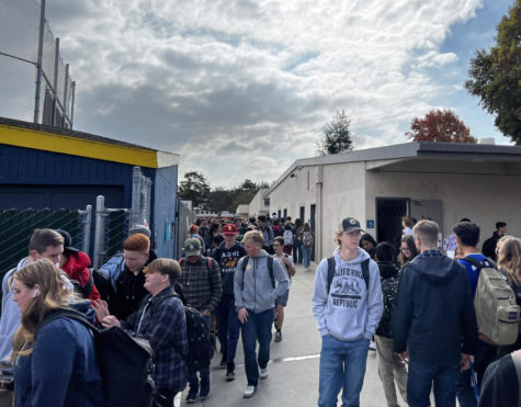 Students during passing period, an area that was brought up during the 1st meeting