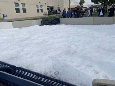 Snowball fight at Arroyo Grande High School