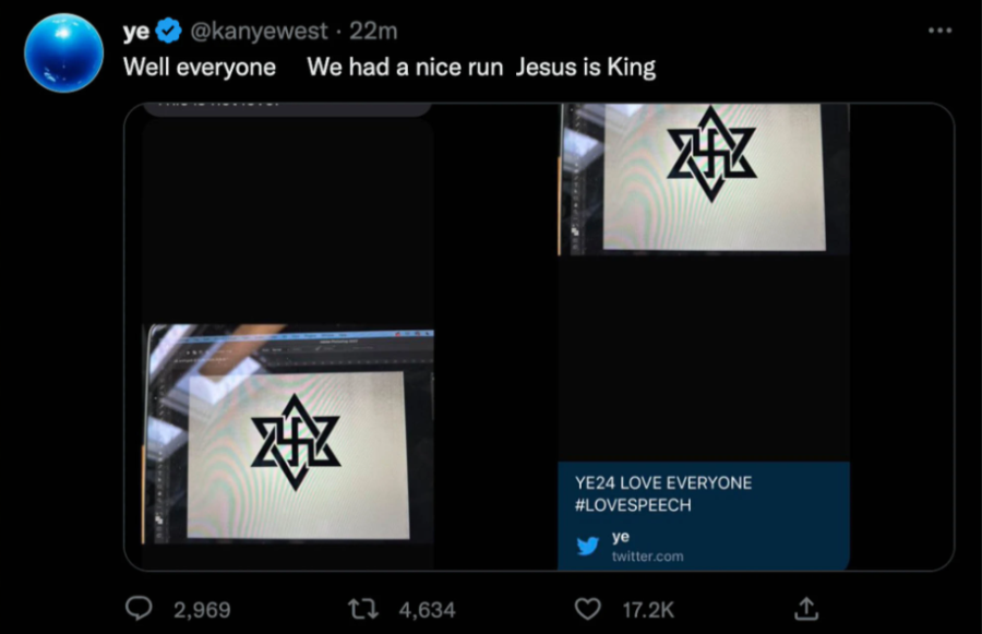 Kanye was banned from Twitter by new owner Elon Musk shortly after making this post, courtesy of Twitter.com