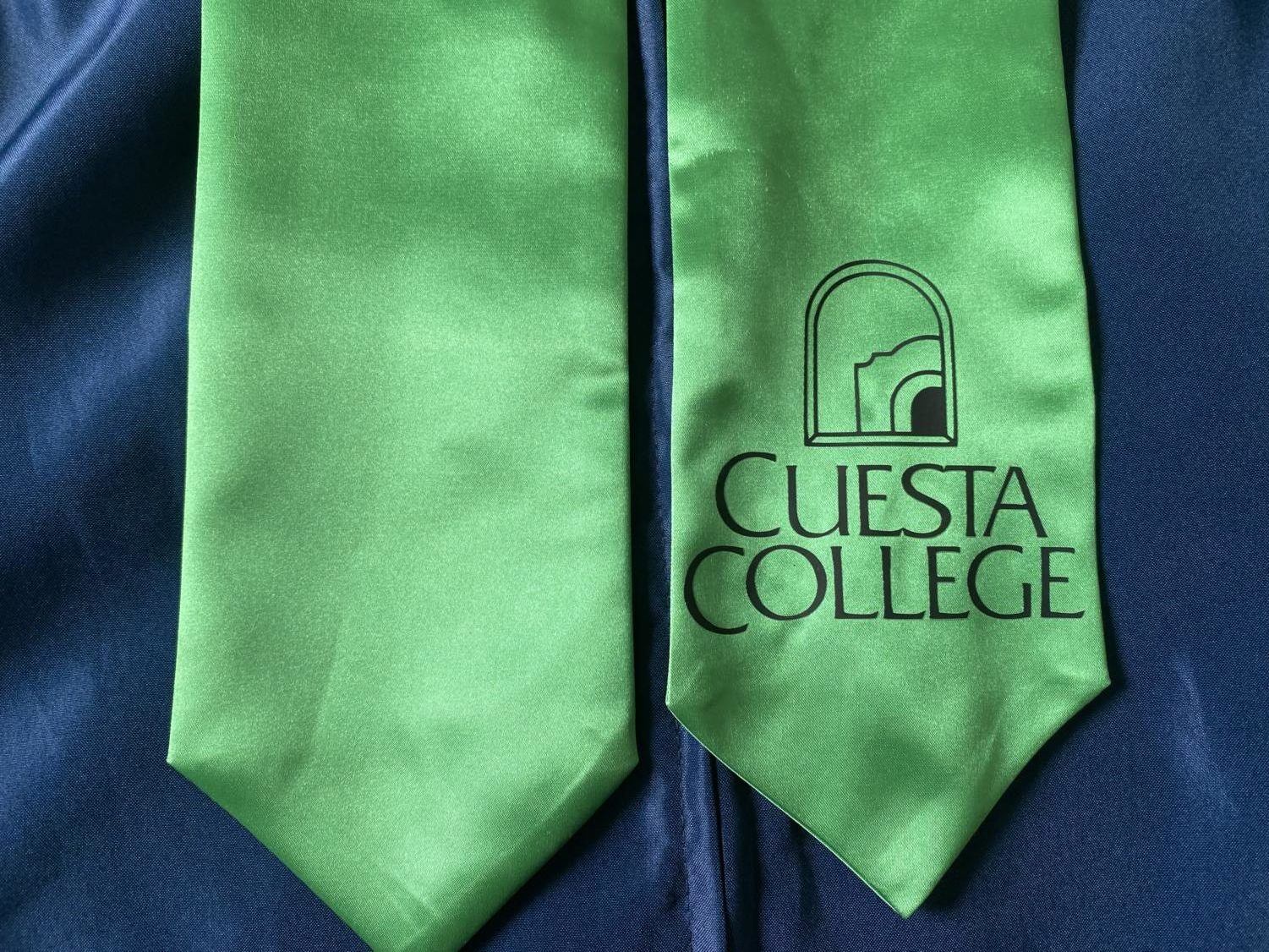 Cuesta Stole for AGHS graduation. Worn when earning IGETC certification of Associates degree from Cuesta.