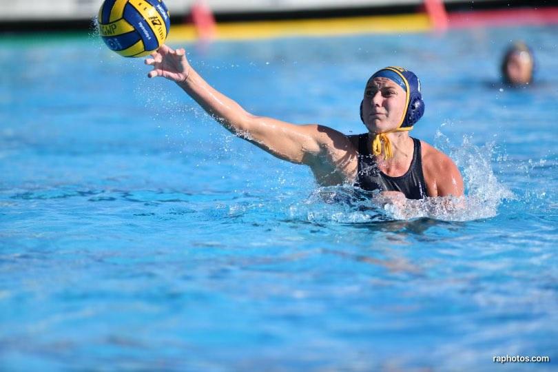 Sienna Lowry shooting the ball in Girls water polo 200th win.