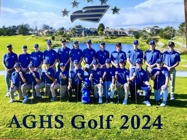 AGHS Boys golf team stands proudly.