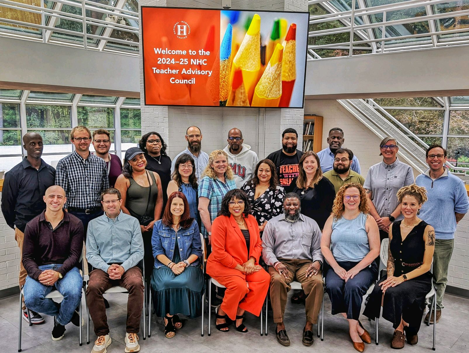 2024-2025 Teacher Advisory Council members at the National Humantites Center. 
