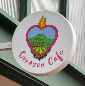 The Corazon Cafe sign.