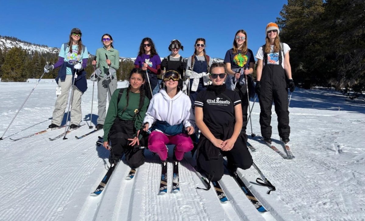 On their most recent trip, Troop 41023 goes cross-country skiing together. (Photo courtesy of Brielle Schmidt).