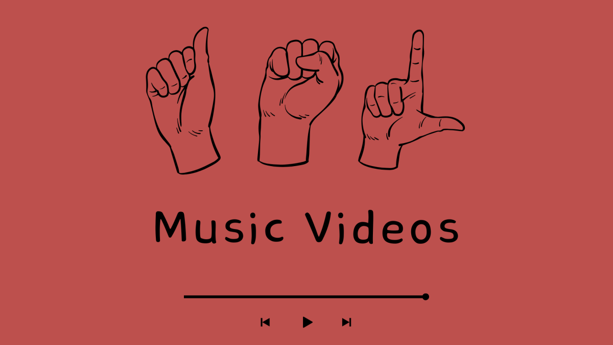 For their final project, ASL 3 will produce music videos where they'll film and record themselves signing to their song of choice. (Photo created on Canva)