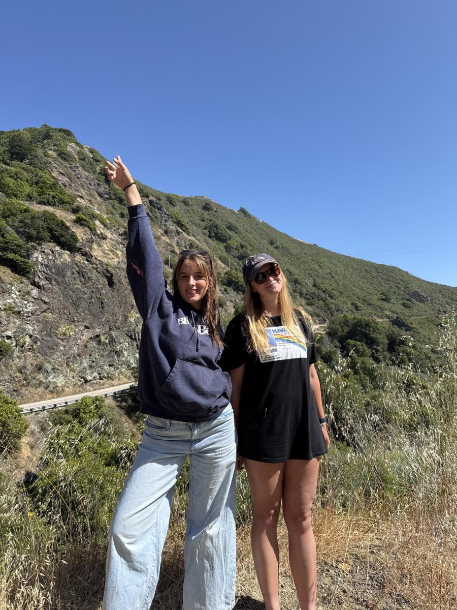 D'alo and Vogler, the clubs leaders, enjoy nature on a hike by the Ocean.