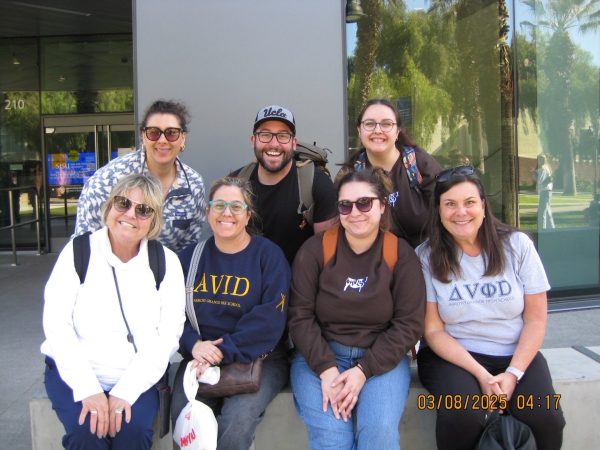 Yusdivia Mosqueda, Dan Hoffman, Rachel Kubilus, Gail Varvel, Alicia Stoffers, Morgan Conrad, and Karina Heeren were chaperones at the 2025 AVID trip.