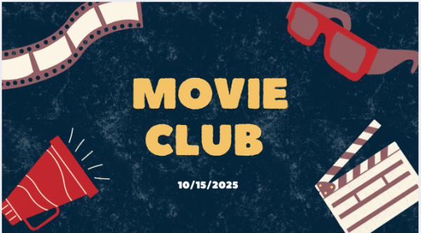 First slide for the movie club that announces future movies and plans.