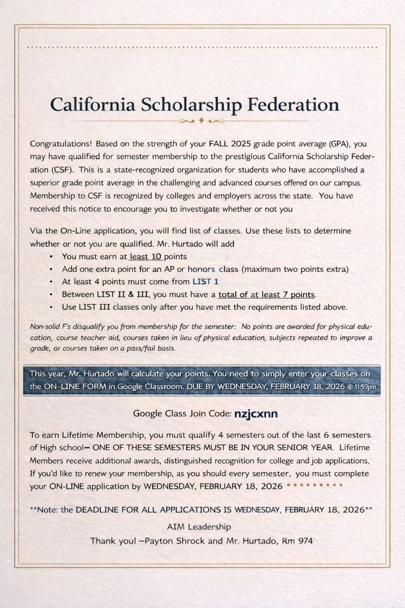 This information is on the paper students will receive if they qualify for CSF.