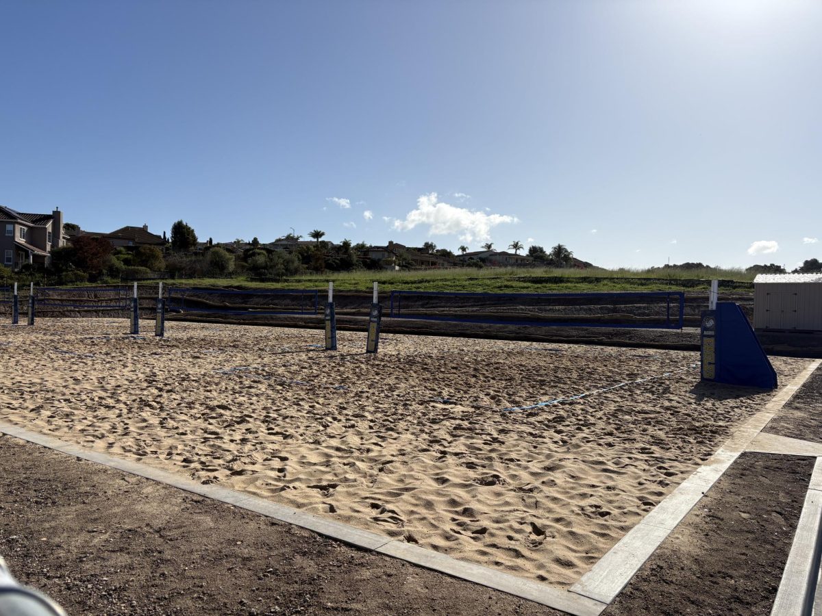 Newly set sand and nets for the AGHS volleyball courts.