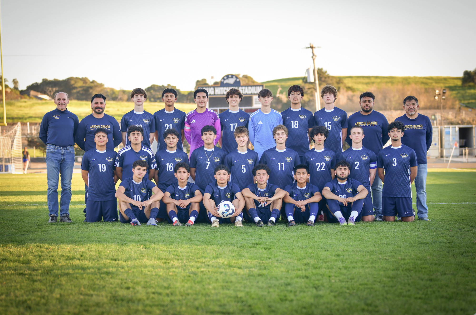 2025-26 varsity boys soccer team photo.