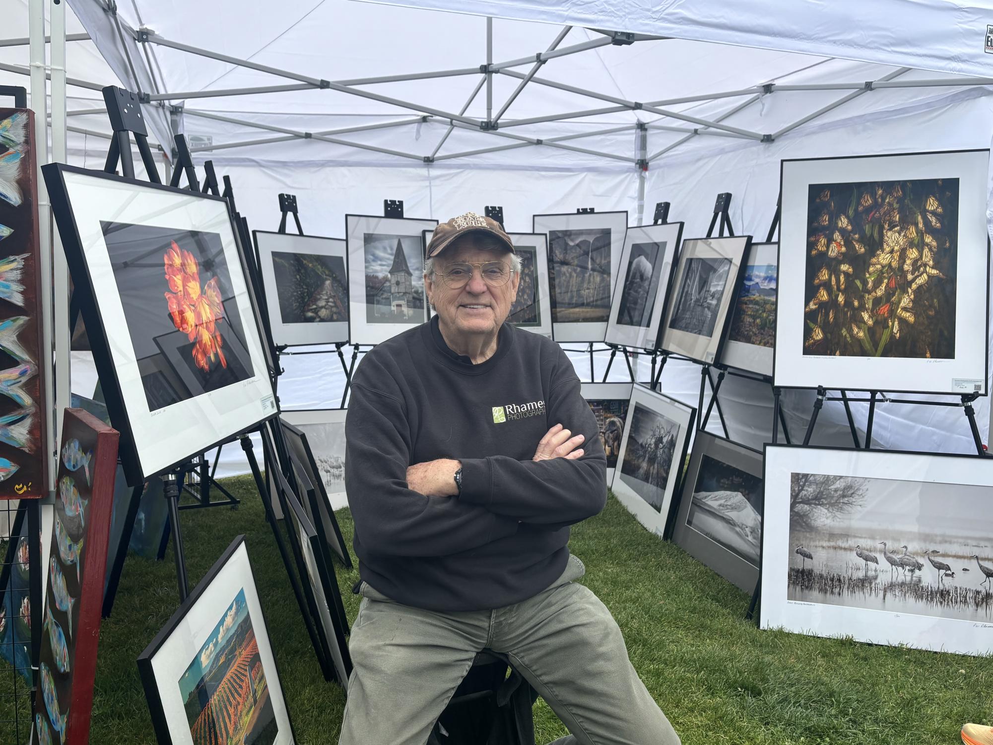 Rhame's booth where he displayed his photography.